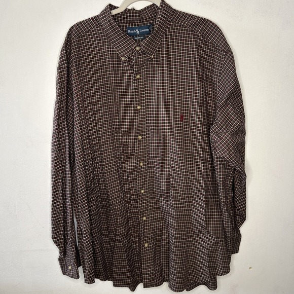 Polo Ralph Lauren Other - POLO RALPH LAUREN‎ Size 3XB Big Mens Oxford Cloth Button Shirt Red Maroon Long